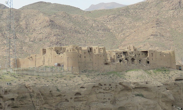 Ruins of a fortified village at the entrance to the valley