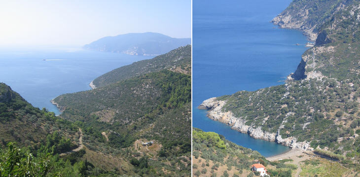 Views from the town westwards (towards Scopello) and eastwards