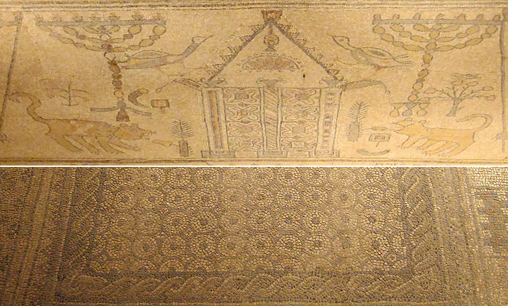 The Torah shrine along with Jewish symbols
