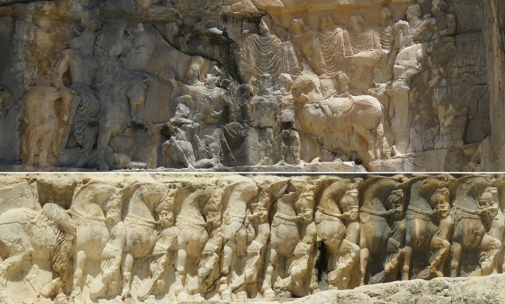 high-rank Roman prisoners pleading with Shapur