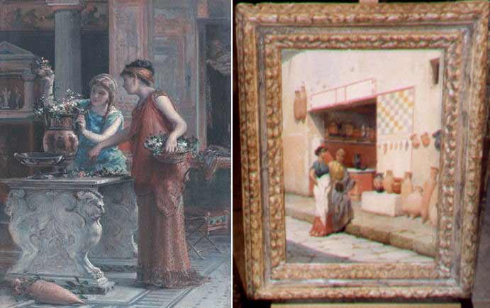Scenes of ordinary life in Pompei: left Augusto Bompiani; right Luigi Bazzani