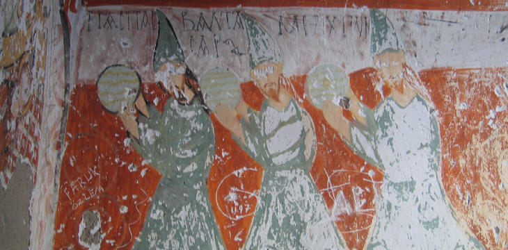 Agacalti Kilise (church under the tree): frescoes on the right side wall