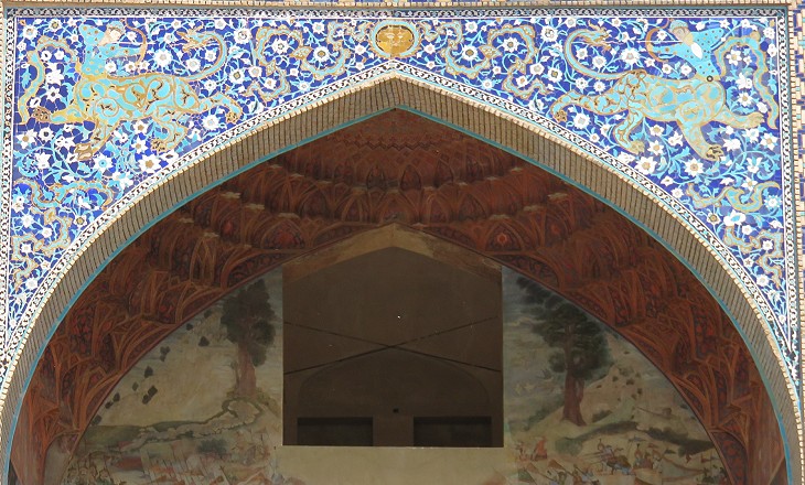 decoration of the portal showing the zodiacal sign of Sagittarius