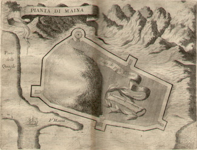 Late XVIIth century map of Braccio di Maina