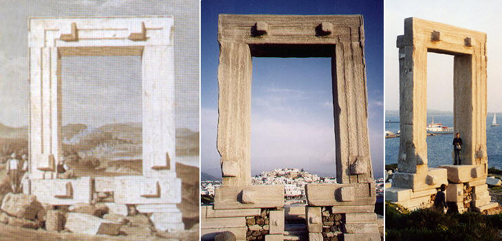A late XVIIIth century view of Nasso and the same view today