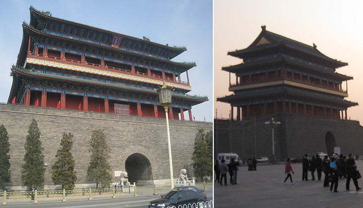 Zhengyang Gate: (left) south side; (right) north side