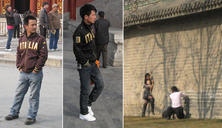 The young show a not so traditional attire and behaviour