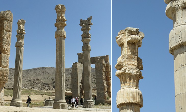 columns with details of their capitals