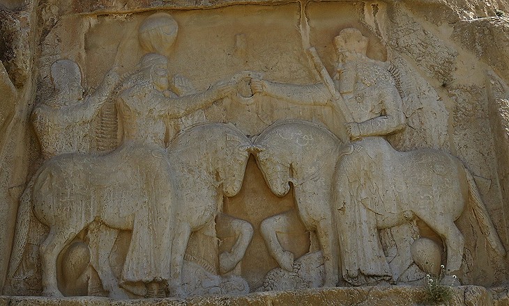 Investiture of Ardashir (left) by Ahuramazda (right)