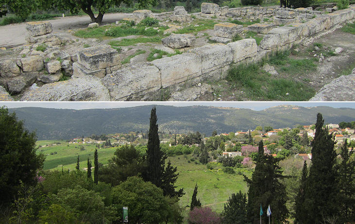 (above) Basilica; (below) view of the surrounding landscape