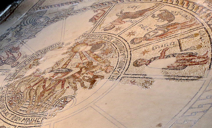 Central part of the mosaic depicting the Chariot of the Sun