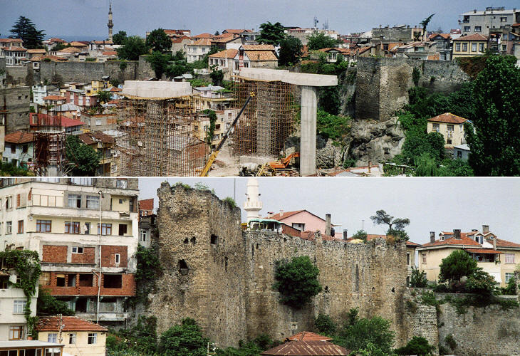 Modern buildings and new roads are threatening what is left of the ancient walls