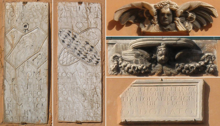 Reliefs on the portal of former Palazzo Castellani