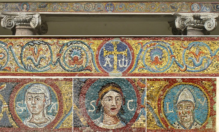 Detail of the mosaic above the entrance