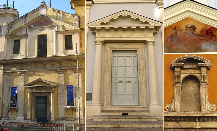 (left) Entrance to the church; (right) entrance to the nunnery