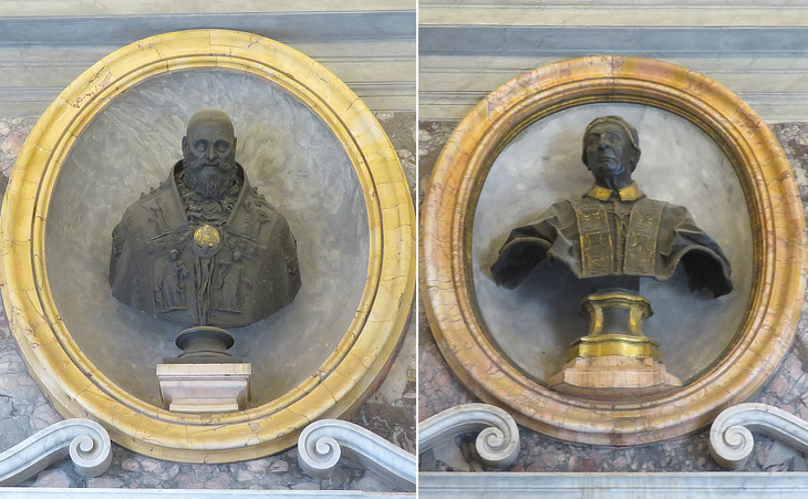Bronze busts of Popes