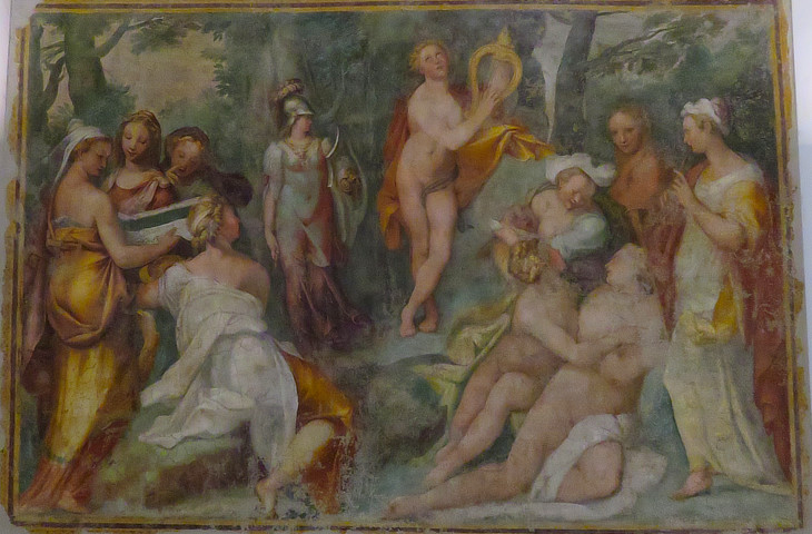 detached fresco by Taddeo Zuccari depicting the Parnassus from Casino del Bufalo