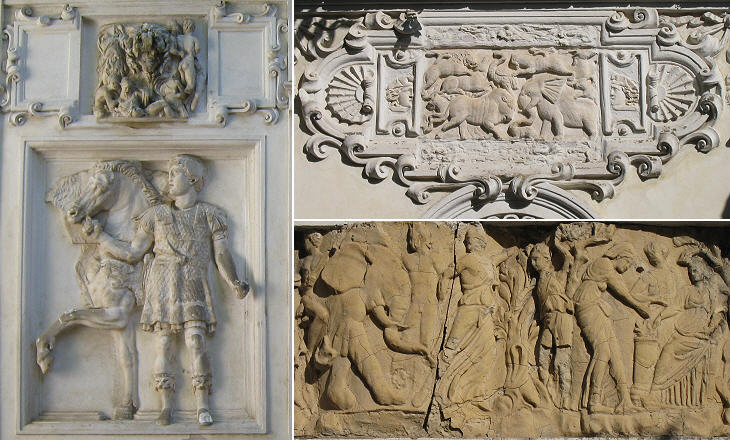 Reliefs in the Prince's garden