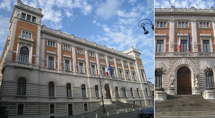 Rear façade of Palazzo di Montecitorio