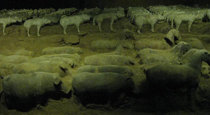 Han Yangling tomb: procession of animals